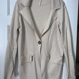 Free People Women's Cream oversized cardigan